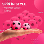 Fidget Spinners 2 Inch Fidget Spinner Balls 12 Pcs Fidget Spinner Pack - Pink Soccer Fidget Spinners for Kids Ball Spinner Fidget Toy - Hand Spinner for Kids Toy Gifts for Kids Easter Basket Stuffers