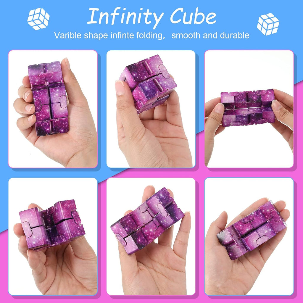 Galaxy Cubes Bulk Toys Gifts Space Astronaut Sensory Stress Anxiety Relief Cool Hand Mini Kill Time Cube Toys Party Favors Stuffers for ADHD Teens Adults, 5 Styles(Fresh Style,30 Pieces)