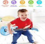 Kids Toddler Baby Childrens Electric Toy Guitar with Strap Ideal for 3 4 5 7 8 Year Old Boys Girls Gifts(Blue)