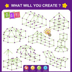 SpringFlower 100 PCS Glow in The Dark Fort Building Kit for Kids,Educational Gift for 3 4 5 6 7 8 9 10 11 12 Years Old Boys and Girls,STEM Construction Toys