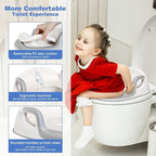 Maliton Baby Potty Training Seat with Step Stool, Toddler Toilet Seat for Boys Girls, Anti-Slip Toddler Stool for Bathroom, Kitchen, Toilet Potty Training Set(One Potty Seat+Two Step Stool for Kids)
