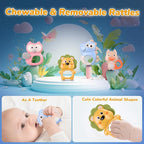 Crib Mobile with Music and Lights, Mobiles for Cribs, Baby Nursery Space Portable Infant Arm Hanger for Girls Boys Babies Bassinets Pack and Play Clip On Attachment, Toys Musical Hanging