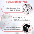 Baby Rattles 0-6 Months Newborn Toys Baby Toys 0-6 Months Rattles for Babies 0-6 Months Infant Toys 0-3 Months, Black & White High Contrast Baby Toys Plush Stuffed Toys for 0 3 6 9 12 Months Girl Boy