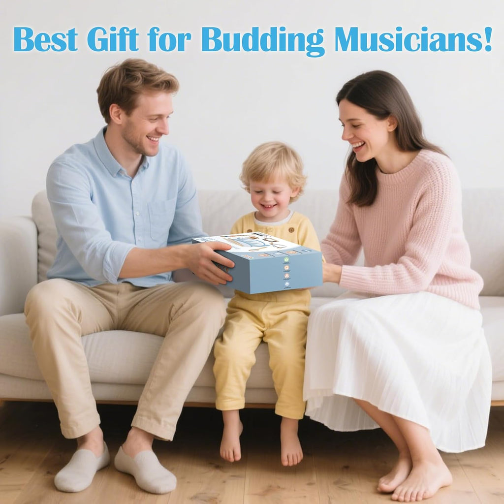 Drum Set for Boys - Toys for 2 3 Year Old Boy Birthday Gifts - Wooden Montessori Musical Instruments for Toddlers 2-4, Preschool Musical Toys with Snare Drum for Kids Age 3-5