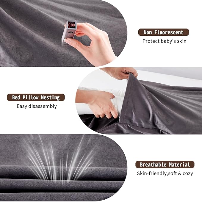 Baby Lounger for Newborns, Baby Nest & Floor Cushion, Soft Cotton, Portable Diaper Changing Pads for Boys & Girls 0-12 Months (Dark Gray)