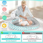 Baby Lounger - Baby Lounger for Newborn 0-24 Months, Breathable and Soft Cotton Cover Baby Nest, Portable Cozy Tummy Time Lounger for Home and Travel, Ideal Baby Essentials & Shower Gifts