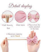doboi 10PCS Baby Girls Headbands Hair Bows Nylon Linen Hairbands Handmade Hair Accessories for Newborn Infant Toddlers Little Girl and Kids 3.5Inches