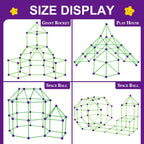 Glow In The Dark Fort Building Kit for Kids,STEM Construction Toys, Educational Gift for 4 5 6 7 8 9 10 11 12 Years Old Boys and Girls,Ultimate Creative Set for Indoor & Outdoors Activity,140 Pcs