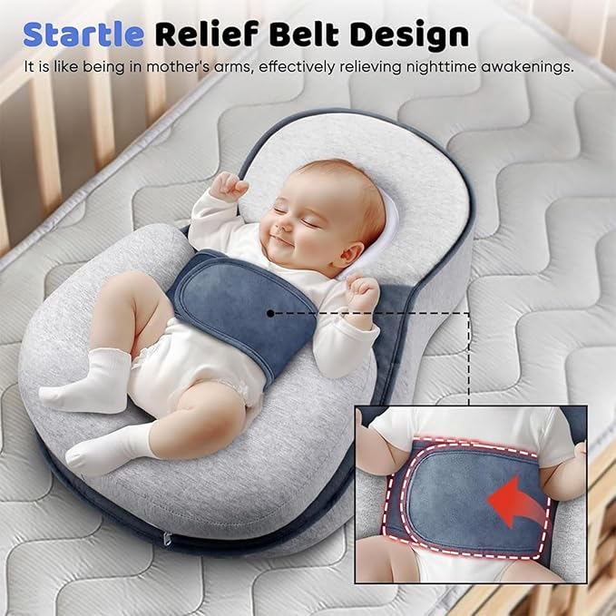 Baby Lounger Pillow for Infant Support Cushion Reflux Breastfeeding Pillow, Bottle Feeding, Tummy Time