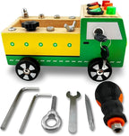 Toddler Montessori Busy Board - Wooden Educational Toy with Lights, Switches, Relay, Key, Bulbs, Sensory Board on Wheels - Preschool Motor Skills Learning Activities - Christmas & Birthday Gift