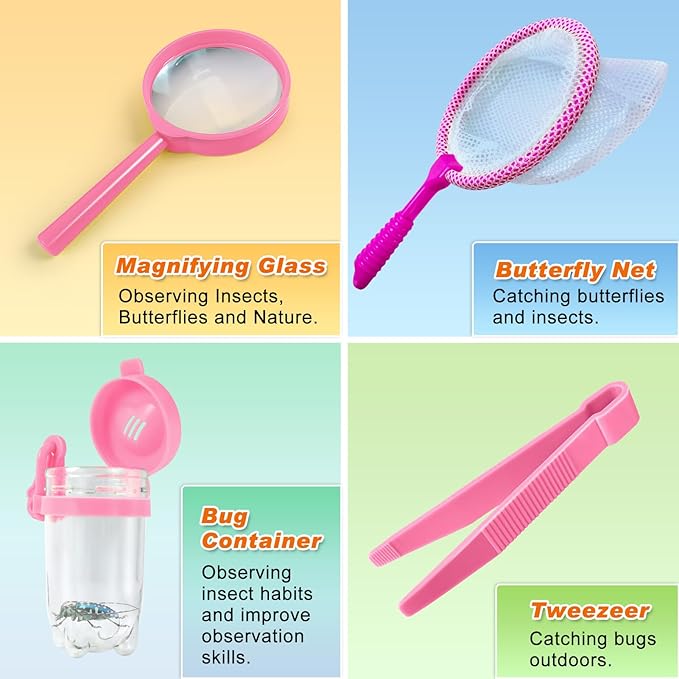 Kids Explorer Kit & Bug Catcher Kit, Kids Camping Gear for Kids, Outdoor Exploration Set with Vest & Hat, Ideal Outdoor Camping Adventure Toys for Ages 3 4 5 6 7 8 Boys Girls