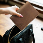 Ringsun Leather Passport Cover for Men Women, RFID Passport Wallet Case Travel Passport Holder for Family