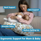 Nursing Pillow, Breastfeeding Pillow with Removable Cover, Ergonomic Breast Feeding Pillow, Baby Feeding Support Cushion for Mom Easier Breastfeeding- Original Size/Boho Garden