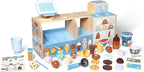 Melissa & Doug Wooden Cool Scoops Ice Creamery Play Food Toy Wooden Pretend Play Frozen Treats for Toddlers, Preschoolers, Boys and Girls - FSC-Certified