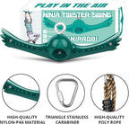 Swing Spins Set: 360° Handle Twist-Spin Flips Toy - Slackline Attachments Activate Play Powers - Accessories for Kids' Playground and Backyard Fun, Green