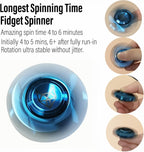 FREELOVE Metal Fidget Spinner, Stainless Steel Heavy, Long Spinning Toys, Cool Silent, Small Mini Fox Figette Spiner for Adults Men Anxiety, Quiet Bearing, Blue