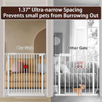 DEARBB Extra Wide Baby Gate Ultra Narrow Spacing 30.11-77.36" Pressure Mounted Double Lock Swing Auto Close Walk Through Metal Safety Pet Gate for Stairs and House Doorway Kitchen