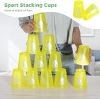 yeesport 48 PCS Sport Stacking Cups, Sport Training Game for Challenge Competition, Plastic Stacking Cups, Classic Family Game for Youth and Adults, Red+Blue+Green+Yellow