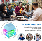 Keyboard Fidget Toys, Keyboard Fidget Keychain Keyboard Decompression Toys Keyboard Fidget Toy Button Stress Relief Gifts for Adult and Kids,Finger Clicker Toys,ADHD Toy,Cool Fidgets(LED Light-Blue)