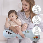 Little Grape Land New Nursing Pillow for Breastfeeding, Larger Breast Feeding Pillow and Positioner with Removable Cover for More Support, Tummy Time and Bottle Feeding Support Pillow, Blue Ranch