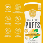 Serenity Kids 6+ Month Baby Food Puffs - White Cheddar & Cauliflower - Grain-Free, Gluten-Free & Allergen-Free - Organic Puffs for Baby - Cassava, Veggies & Herbs - 1.5 Oz, 6-Pack