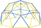 Gardenature 10FT Climbing Dome, Outdoor Jungle Gym for Kids, Geometric Dome Climber Supporting 880 Lbs Anti-Rust Metal Outdoor Play Structure ASTM Approved Blue & Yellow