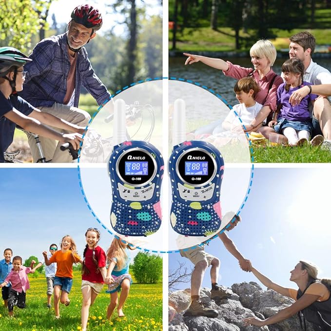 Qniglo Walkie Talkies for Kids - Rechargeable Kids Walkie Talkies with Clear Sound, Long Range - Perfect Birthday for 3-8 Year Old Boys Girls - Outdoor Adventures, Camping, Hiking