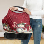 Binienty Snowman Car Seat Covers for Baby Boys Girls Infants,Christmas Snowman Carseat Canopy Cover Stretchy Breathable Babies Stroller Cover Canopies,Baby Shower Gifts
