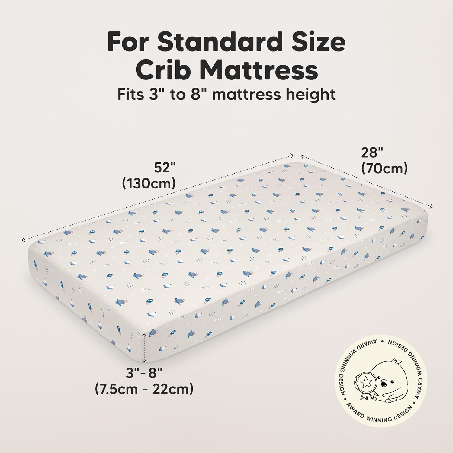 KeaBabies 2-Pack Baby Crib Sheets for Boys, Girls - 52x28 Viscose Derived from Bamboo Toddler Bed Sheets Neutral, Fitted Crib Mattress Cover for Standard Baby Bedding, Soft & Cozy (Cosmo)