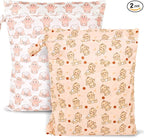 2pcs Travel Waterproof Laundry Bag, Cloth Diaper Wet Dry Bags with Handle & 2 Zipper Pockets, Reusable Washable Dirty Clothes Bag for Baby Adult Travelling Hanging, Bathing Beach Pool Daycare