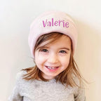 Custom Beanie Hats for Baby Girls Boys - Personalized Embroidered Beanies with Name for Infants Toddlers Adults