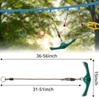 Swing Spins Set: 360° Handle Twist-Spin Flips Toy - Slackline Attachments Activate Play Powers - Accessories for Kids' Playground and Backyard Fun, Green
