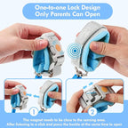 Lehoo Castle Kid Leash, 4.9ft Anti Lost Wrist Link for Toddlers with Induction Lock, Reflective Toddler Wrist Leash, Child Leash Harness, Leash for Kids (Light Blue)