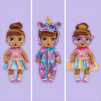 Baby Alive Super BFF Sophia Sparkle Brown Hair Dress Up Baby Doll Playset, 11 Inches, Toys for 3 Year Old Girls & Boys & Up (Amazon Exclusive)