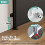 Cumbor Retractable Baby Gates for Stairs, Mom Choice Award Winner-55 Wide Mesh Dog Gate for Doorways, 34" Tall Easy to Use Pet Fence for The House, Toddler Safety Essentials Indoor&Outdoor, Black