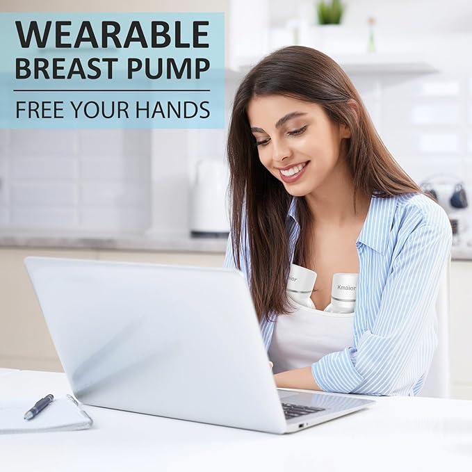 Wearable Breast Pump, Hands Free Breast Pump, Portable Electric Pump with LED Display, Ultra-Quiet and Pain Free- 4 Modes & 12 Levels, 24mm Flange, 2 PackPack