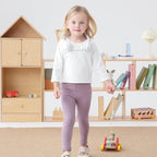 Toddler Organic Cotton Girls Leggings Casual Basic Leggings Full Length Bottom Solid Color 3 Pack