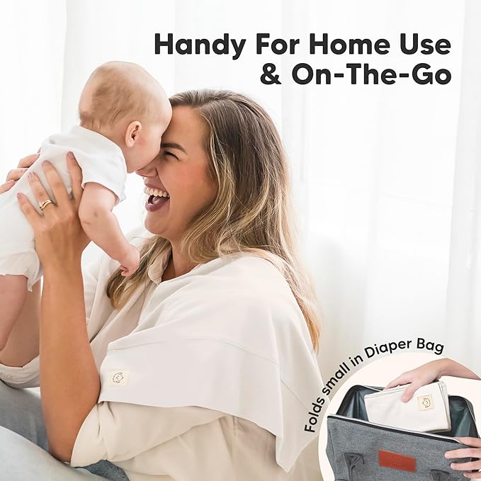 Organic Burp Cloths Baby Boy, Girl - 6-Pack Large Cotton Burping Cloths for Babies, Spit Up Rags, Super Absorbent, Ultra Soft Newborn Rag, Gender Neutral, Machine Washable, Durable (Soft White)