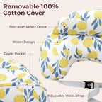 Momcozy Pioneering Safety Fence Nursing Pillow for Breastfeeding- Wider Feeding Pillows for More Support for Mom & Baby- Easier Nursing & Hand Free- Fit for All, Removable Cotton Cover