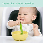 Olababy 100% Silicone Suction Bowl with Lid for Independent Feeding | First Stage Self Feeding Essential for Toddlers and Kids| Baby Led Weaning Snack Feeder | Food Container and Storage | (Kiwi)