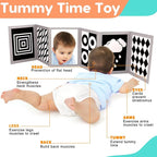 Black and White High Contrast Baby Books Flash Cards Tummy Time Mirror Toys Newborn Toys 0 6 Months Brain Development Infant Stimulating Sensory Toy 0-3 3-6 2 4 5 Months old Baby Boy Girl Shower Gifts