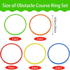 Libima Obstacle Course Ring Set Exercise Hoop Large Hoop Plastic Toys Playground Toys for Gymnastics Practice Party Games Educational Activities Holiday Decor, 5 Colors(12 Pcs,20 Inch)
