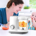 Baby Food Maker, 4 in 1 Baby Food Processor and Steamer, Puree Blender, Multifunctional Baby Puree Maker, Dishwasher Safe (White)