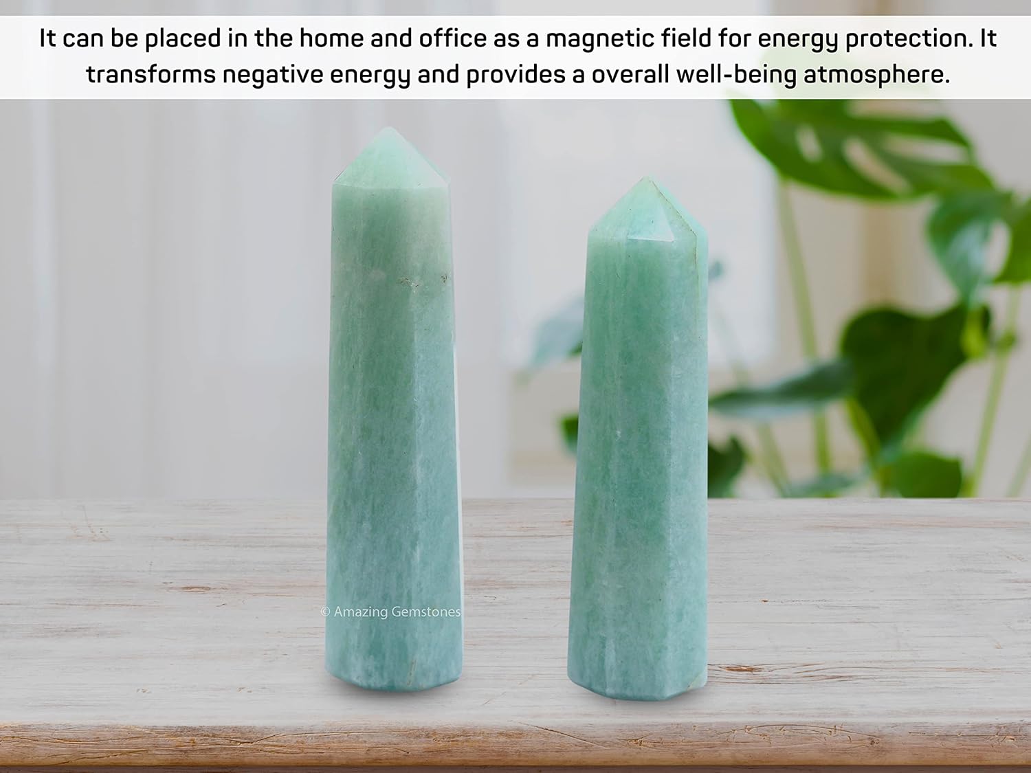 Amazing Gemstone Amazonite Crystal Towers ~ Natural Healing Crystal Point Obelisk for Reiki Healing and Crystal Grid (3- Inch)