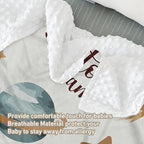 Personalized Baby Crib Bedding Set – Planet Space Theme Nursery Bedding Sets 3 Piece with Custom Name Blanket, Fitted Crib Sheet & Changing Pad Cover – Ideal Newborn Gift for Boys