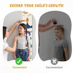 Personalized Name Growth Chart Wall Decor for Kids – Canvas Removable Height Chart Measuring Ruler 59" x 7.9" (Dinosaurs)