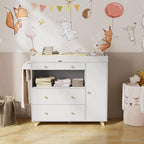 PAKASEPT Changing Table Modern Dresser with Wide Table Top, 3 Drawers, White Drawer Dresser