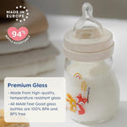 MAM Premium Glass Baby Bottles, Easy Switch Between Breast and Bottle, Feel Good Slow Flow, Newborn Essentials Must Have, 2+ Months, BPA Free, 9oz, Unisex, 3 Pack