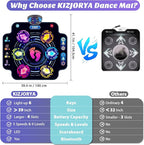【Upgraded】KIZJORYA Dance Mat for Kids, Electronic Light-up Dance Pad with Wireless Bluetooth 5 Speeds 9 Levels, Dancing Mat for Toddlers Music Game Dance Toy for Girls Boys 3 4 5 6 7 8 9 10+ Year Old