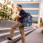 Space Moon Spacecraft Children Backpack For School Boys Girls Universe Planet Galaxy Space Ship Backpacks Funny Astronaut Rocket Stars Book Bag For School Travel Hiking For Boys Girls Kids